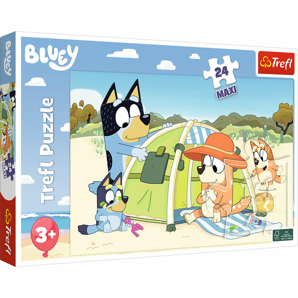 Trefl Maxi Puzzle Bluey, Kinderpuzzle, 24 Teile, 60 x 40 cm, 14357