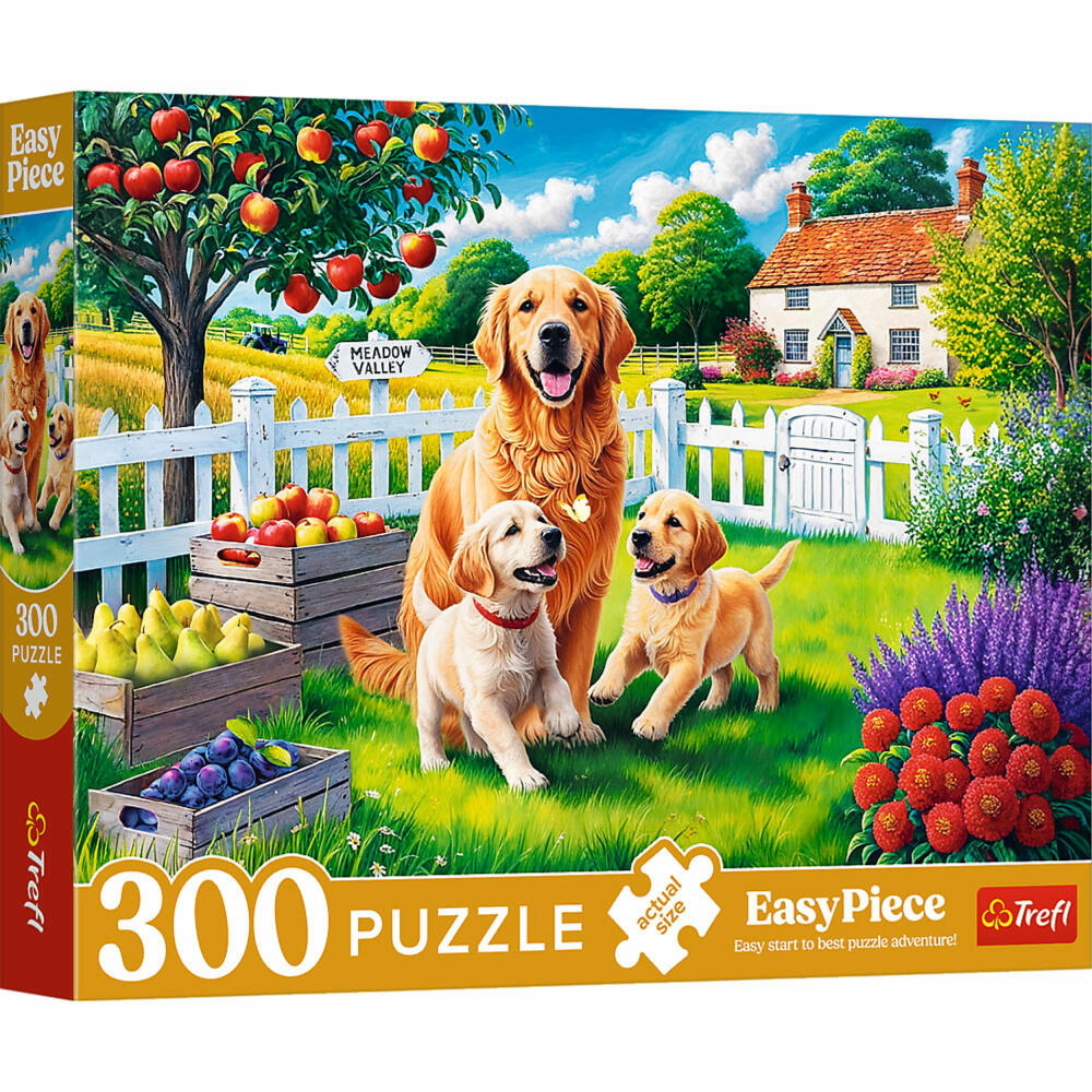 Trefl Easy Piece Puzzle Hunde im Garten, Kinderpuzzle, Kinder, 300 Teile, 60 x 40 cm, 23101