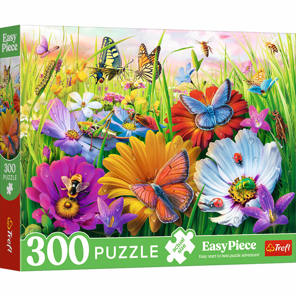 Trefl Easy Piece Puzzle Insektenwiese, Kinderpuzzle, Kinder, 300 Teile, 60 x 40 cm, 23103
