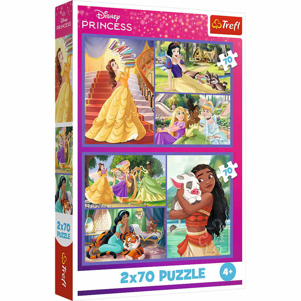 Trefl Puzzle Disney Prinzessin, Kinderpuzzle, Kinder, 2 x 70 Teile, 41 x 27.8 cm, 34440