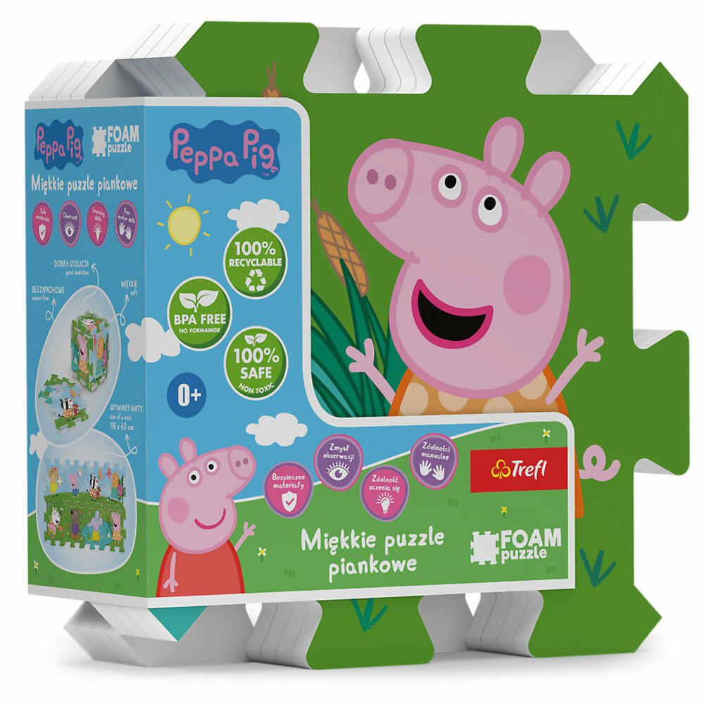 Trefl Schaumstoff-Puzzle - Peppa Wutz, Puzzlematte, Puzzle, Spielmatte, 8 Teile, 61612