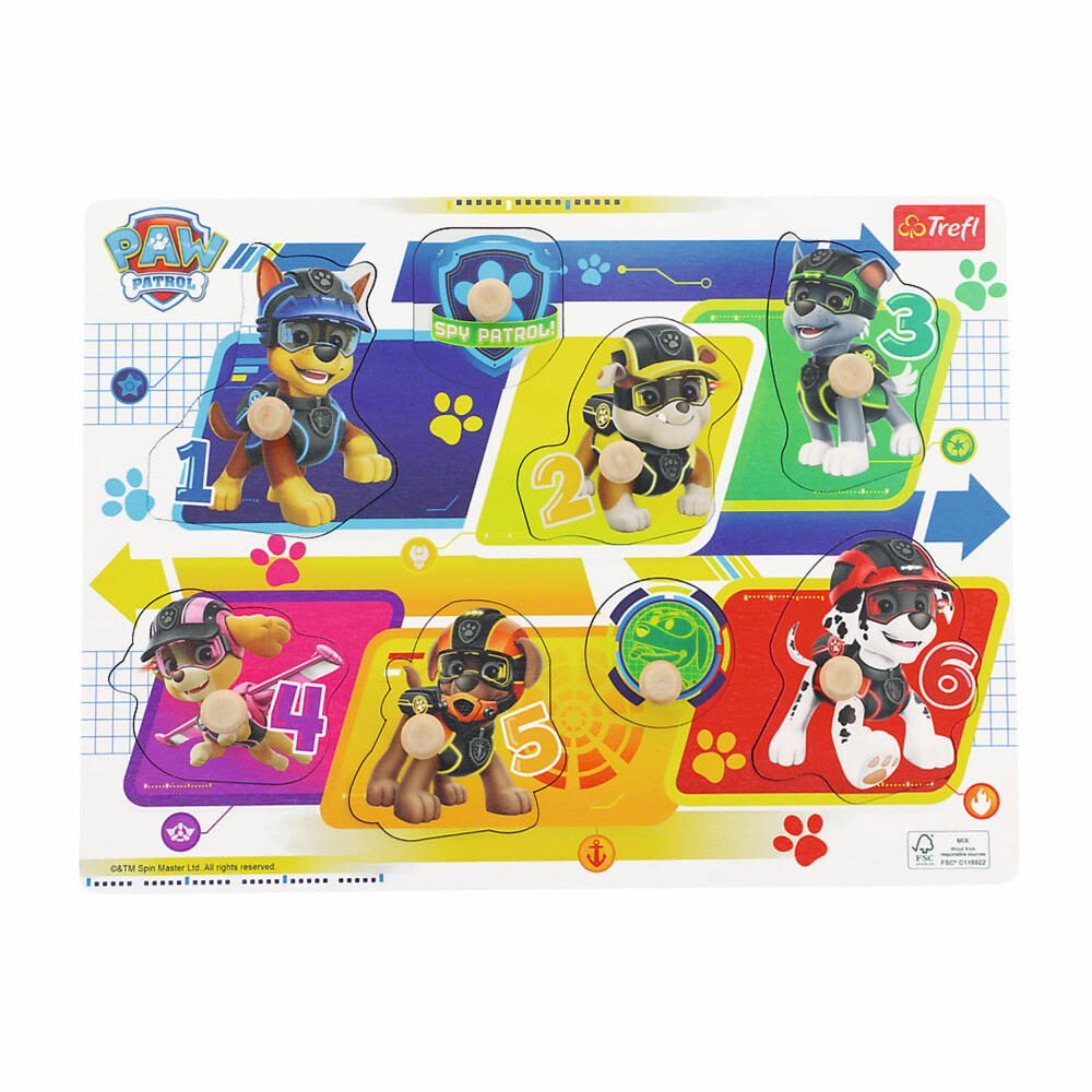 Trefl Holzrahmen-Puzzle Paw Patrol, Kinderpuzzle, Holzpuzzle, 8 Teile, 61630