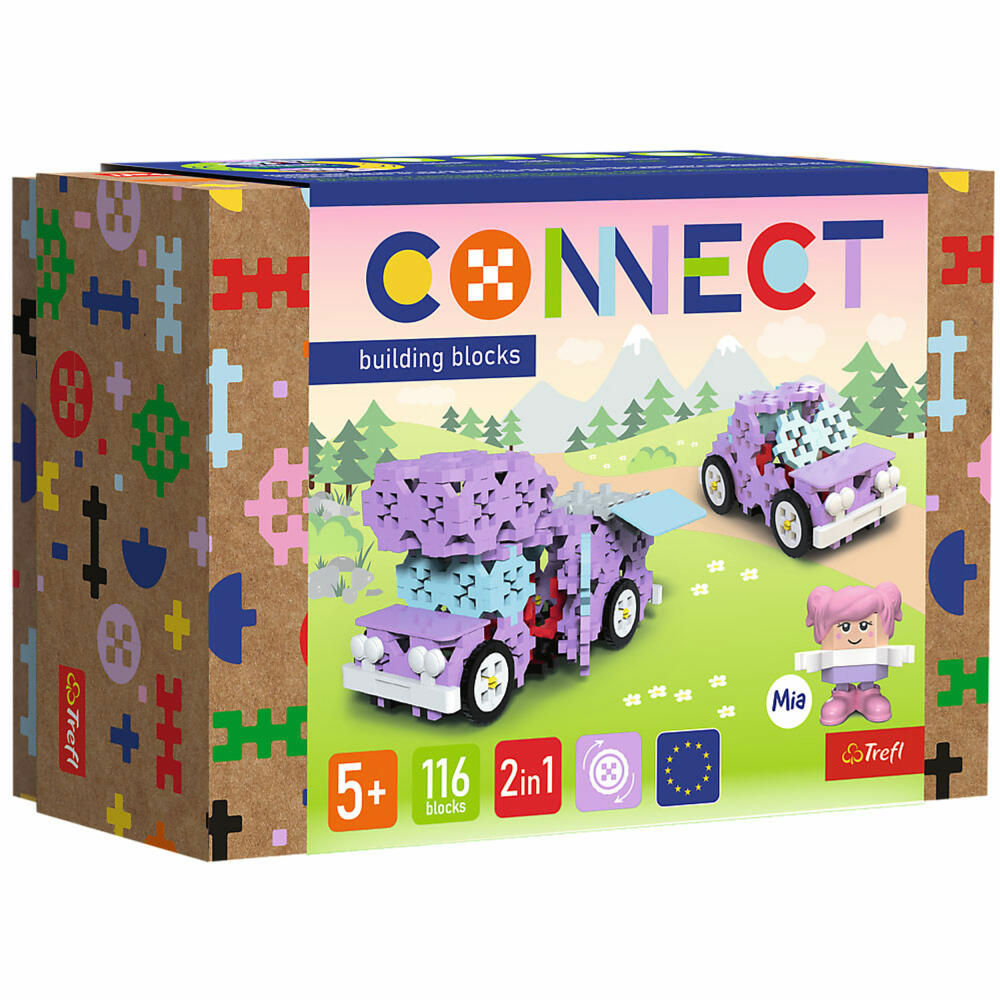 Trefl CONNECT S - Camper Auto, Bausteine, Bauklötze, ab 5 Jahren, 116 Teile, 61968