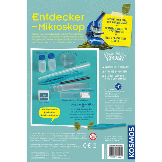 KOSMOS Entdecker-Mikroskop, Labor, Spielzeug, Lernen, Forschen, ab 8 Jahre, 636050