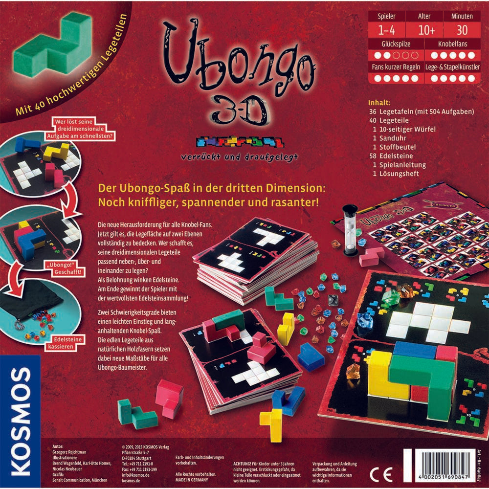 KOSMOS Family Games Ubongo 3-D, Puzzle Game, Game, Ages 10 and Up, 690847