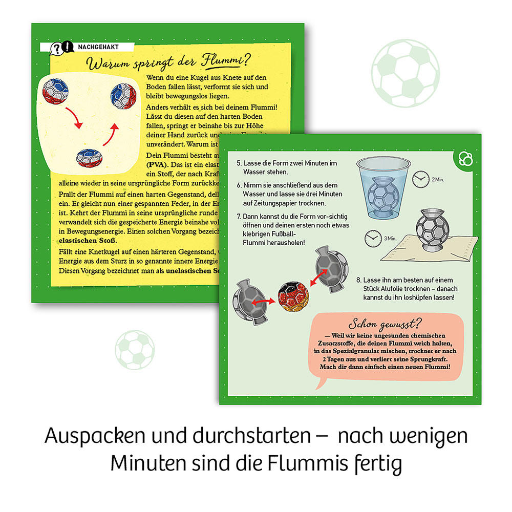 KOSMOS Fußball-Flummis, Experimentieren, Basteln, Lernen, Entdecken, ab 8 Jahren, 657741