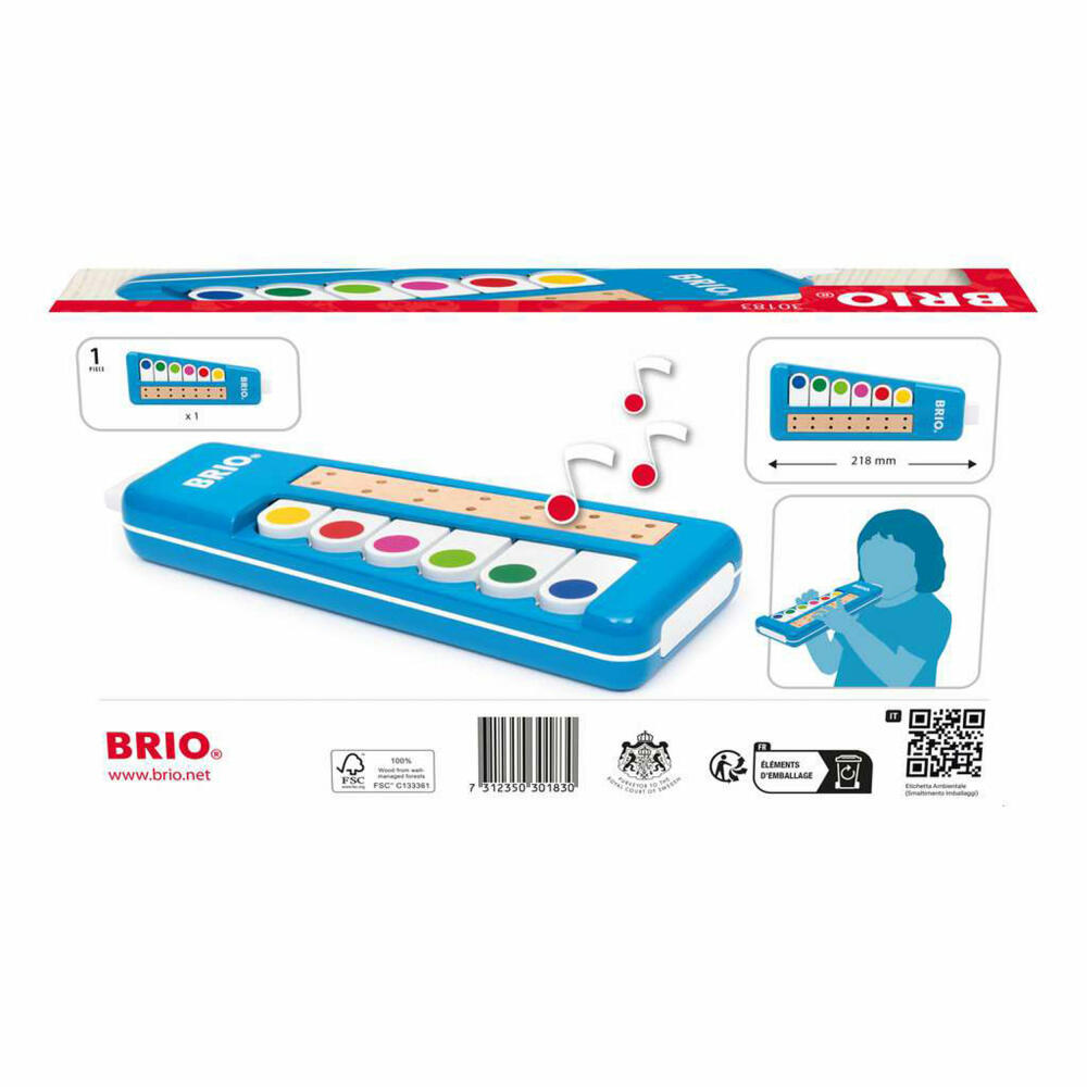 BRIO Kinder Melodica, Spielzeuginstrument, Spielzeug Instrument, Blasinstrument, Musikinstrument, 63018300