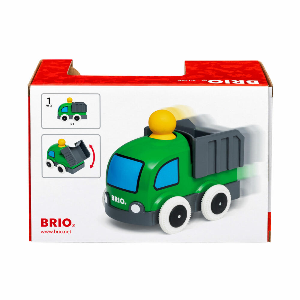 BRIO Push & Go LKW, Lastwagen, Schiebespielzeug, Schiebeauto, Spielzeug Auto, Holz, 63028600