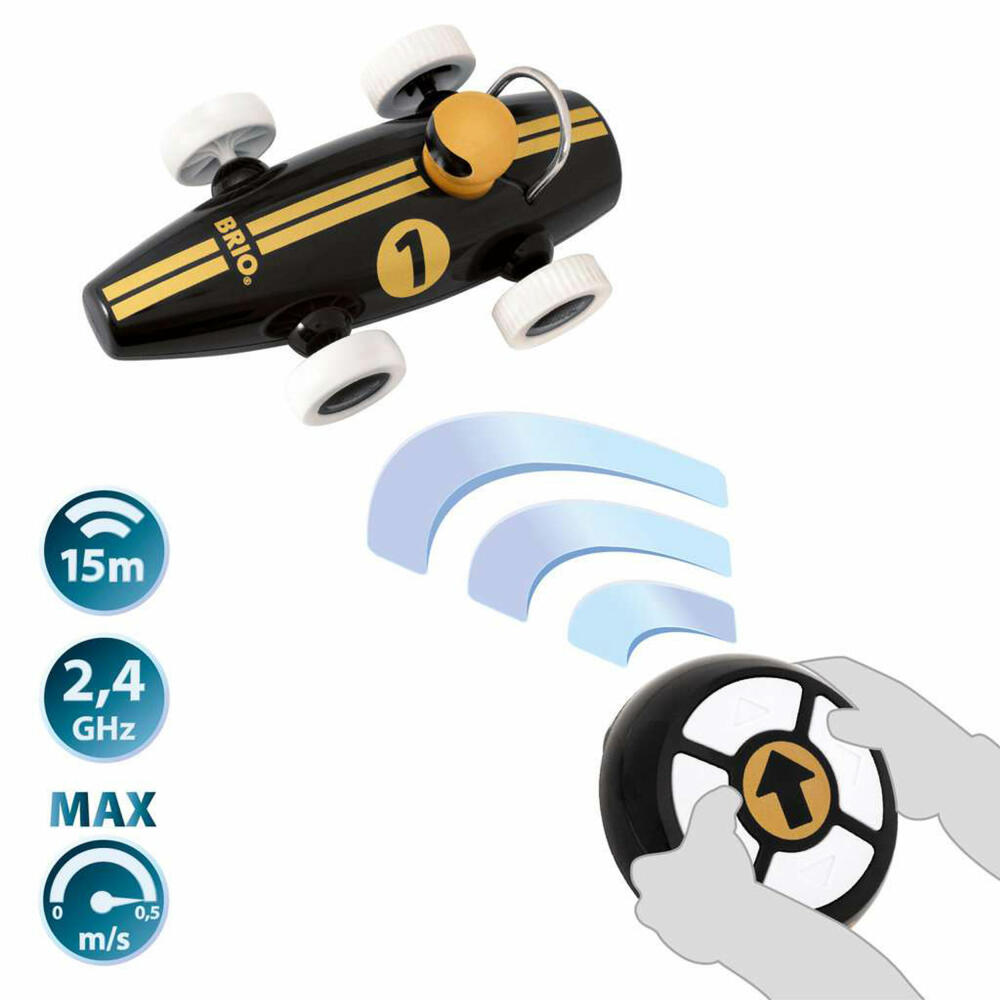 BRIO RC Racing Car Black Gold, with Remote Control, Racing Car, Toy, 63044300