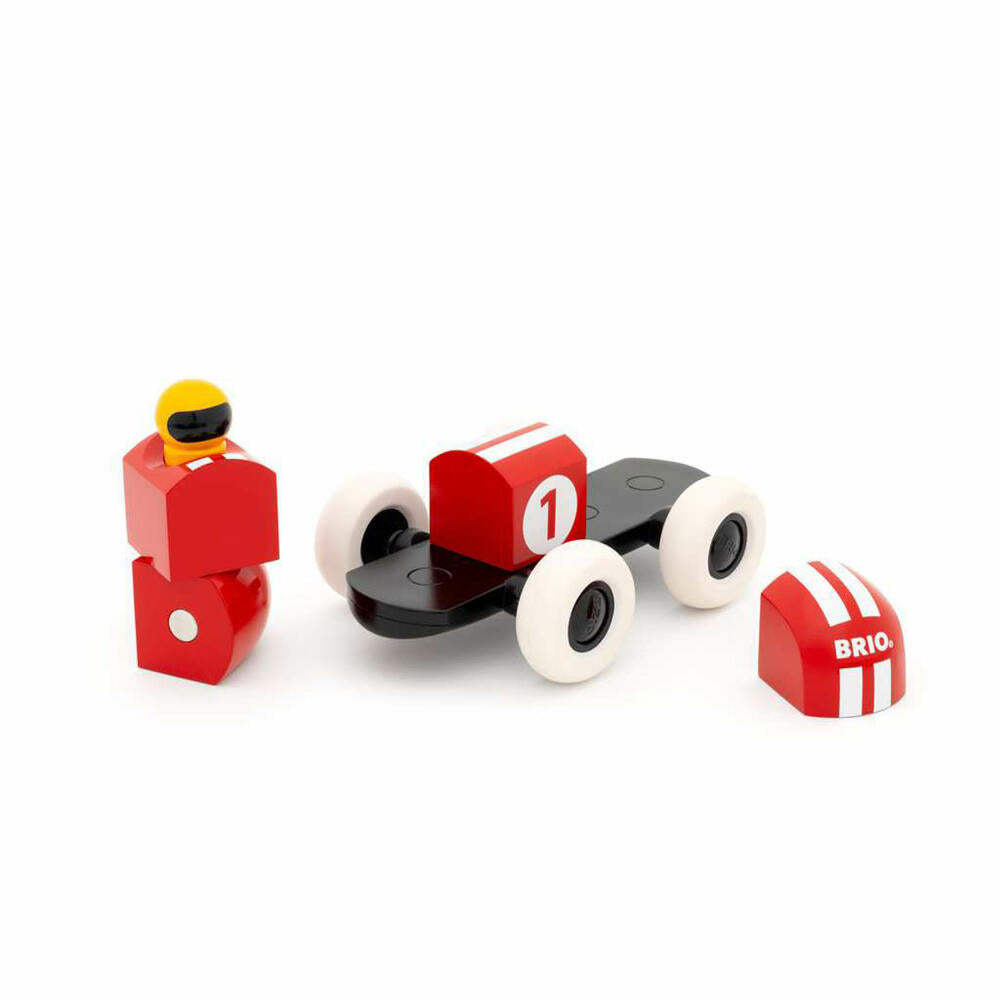 BRIO Rennwagen aus magnetischen Bausteinen, Rennauto, Spielzeug, Holz, ab 12 Monaten, 63048500