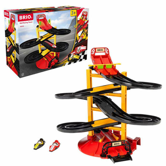 BRIO Rennbahn-Turm mit zwei Rennwagen, Rennstrecke, Rennauto, Spielzeug, 63055000