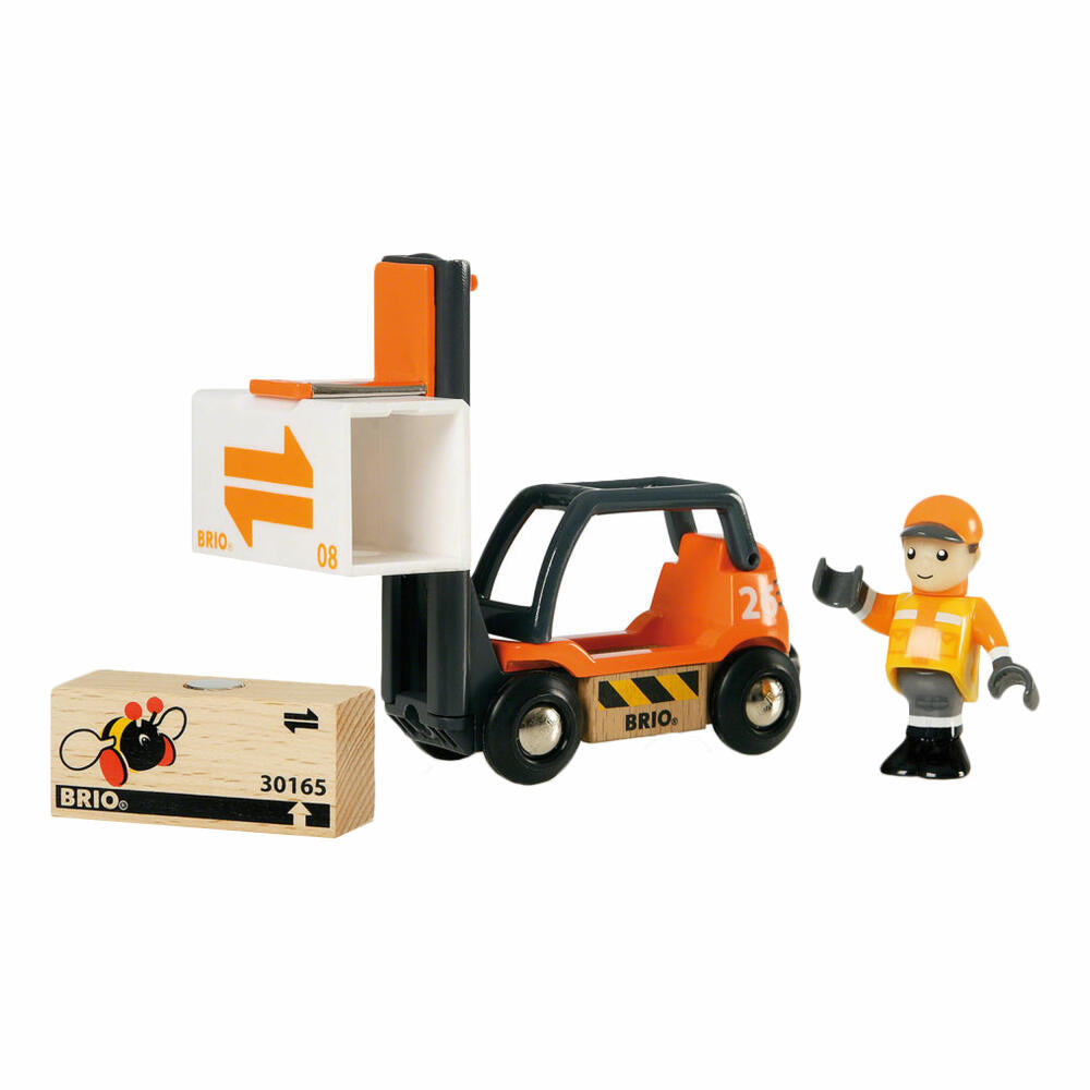 BRIO Forklift, 4-piece, Accessories for the wooden railway, Railway, Wooden Toys, Wooden Toys, 33573