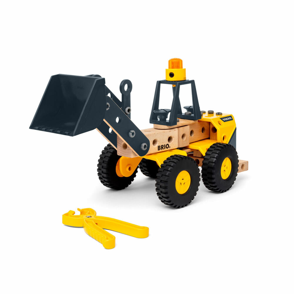 BRIO Builder Volvo Frontlader, 58-tlg., Baukasten, Bauset, Spielzeug, Holz, 63459800