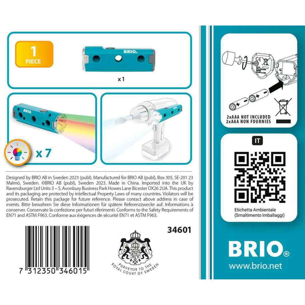 BRIO Builder Taschenlampe, Kinderspielzeug, Lampe, Kinder Spielzeug, ab 3 Jahren, 63460100