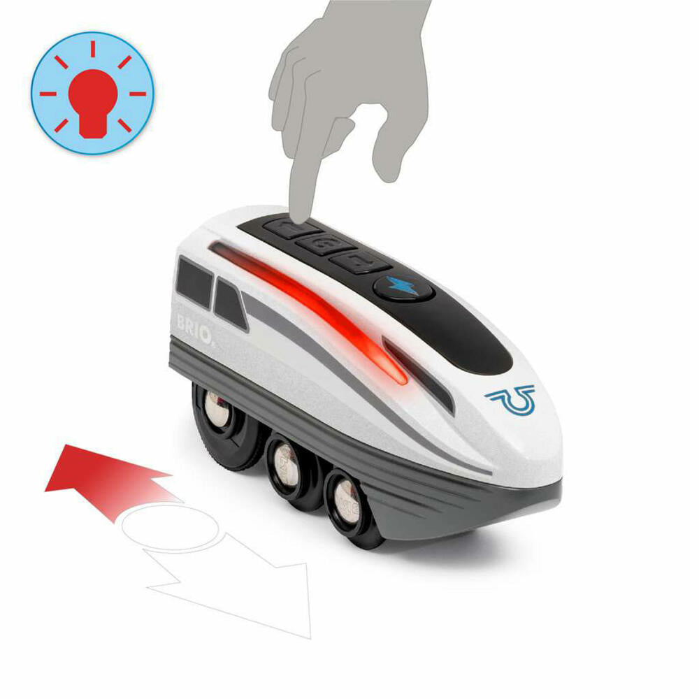 BRIO Turbo-Zug, Batteriebetriebene Spielzuglok, Eisenbahnspielzeug, Eisenbahn Spielzeug, 63600300