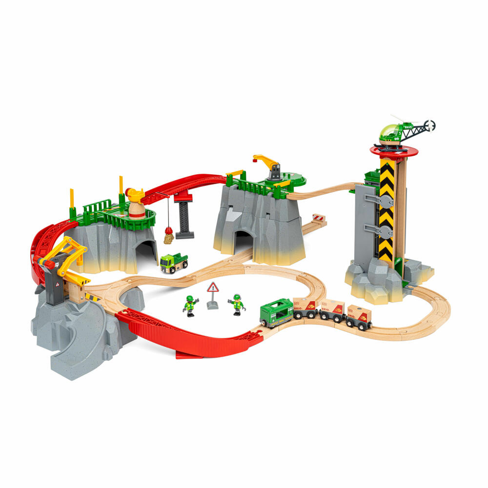 BRIO Gebirgs-Frachten Set Deluxe, 49-tlg., Holzeisenbahn, Holz Eisenbahn, Zubehör, 63601000