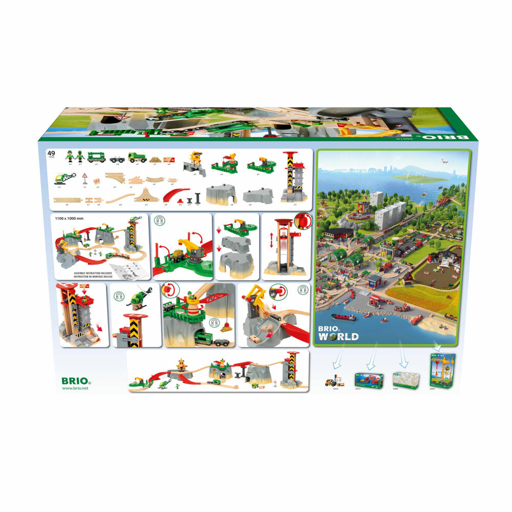 BRIO Gebirgs-Frachten Set Deluxe, 49-tlg., Holzeisenbahn, Holz Eisenbahn, Zubehör, 63601000
