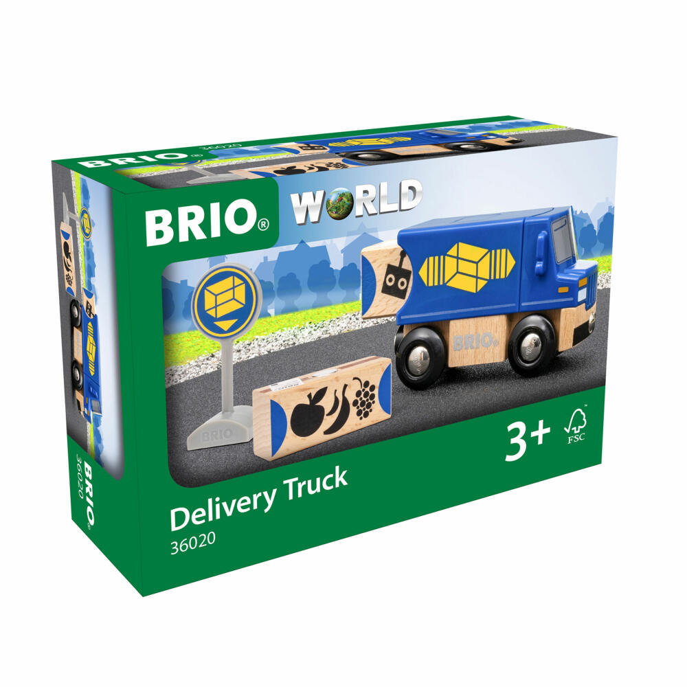 BRIO Zustell-Fahrzeug, Liefer-LKW, Holzeisenbahn, Holz Eisenbahn, Zubehör, 63602000