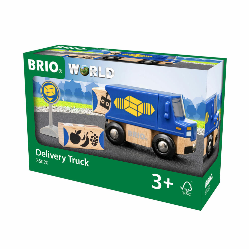 BRIO Zustell-Fahrzeug, Liefer-LKW, Holzeisenbahn, Holz Eisenbahn, Zubehör, 63602000