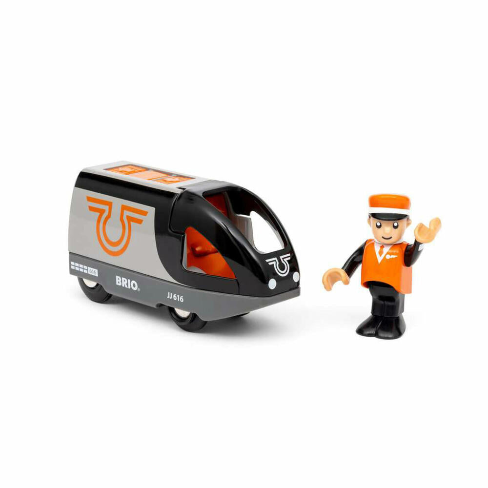 BRIO Orange-schwarzer Reisezug, Batteriereisezug, Spielzeuglok, Lok, Zug, Spielzeug, 63604700