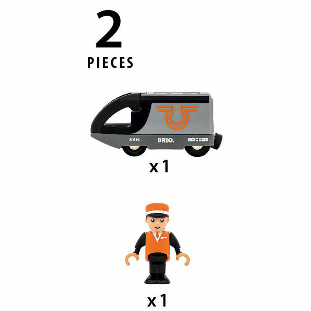 BRIO Orange-schwarzer Reisezug, Batteriereisezug, Spielzeuglok, Lok, Zug, Spielzeug, 63604700