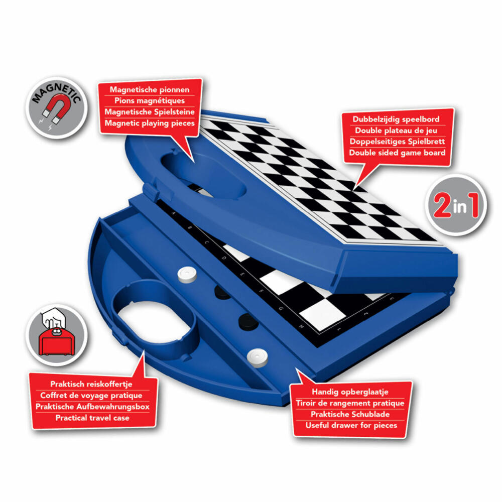 Jumbo Games Chess and Checkers Compact Game, Travel Game, Board Game, Strategy Game, from 7 years, 12763