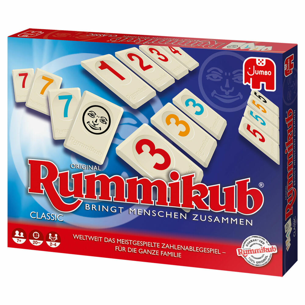Jumbo Games Original Rummikub Classic, board game, family game, number placement game, 17571