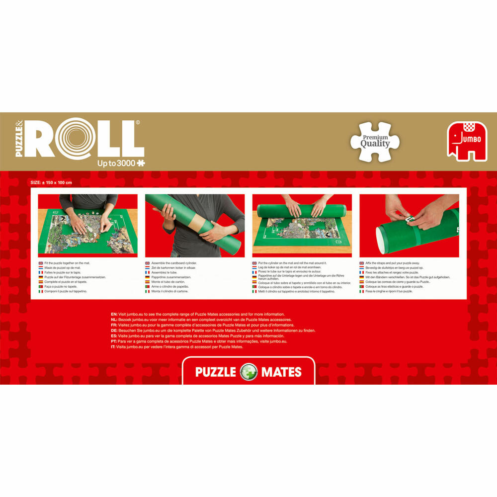 Jumbo Games Puzzle Mates - Puzzle & Roll up to 3000 pieces, puzzle mat, puzzle pad, mat, 17691
