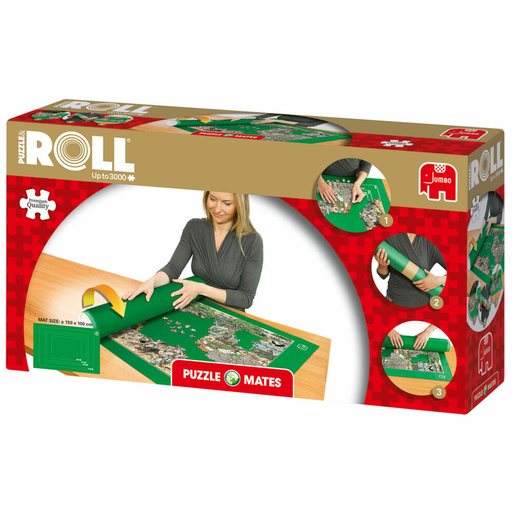 Jumbo Games Puzzle Mates - Puzzle & Roll up to 3000 pieces, puzzle mat, puzzle pad, mat, 17691