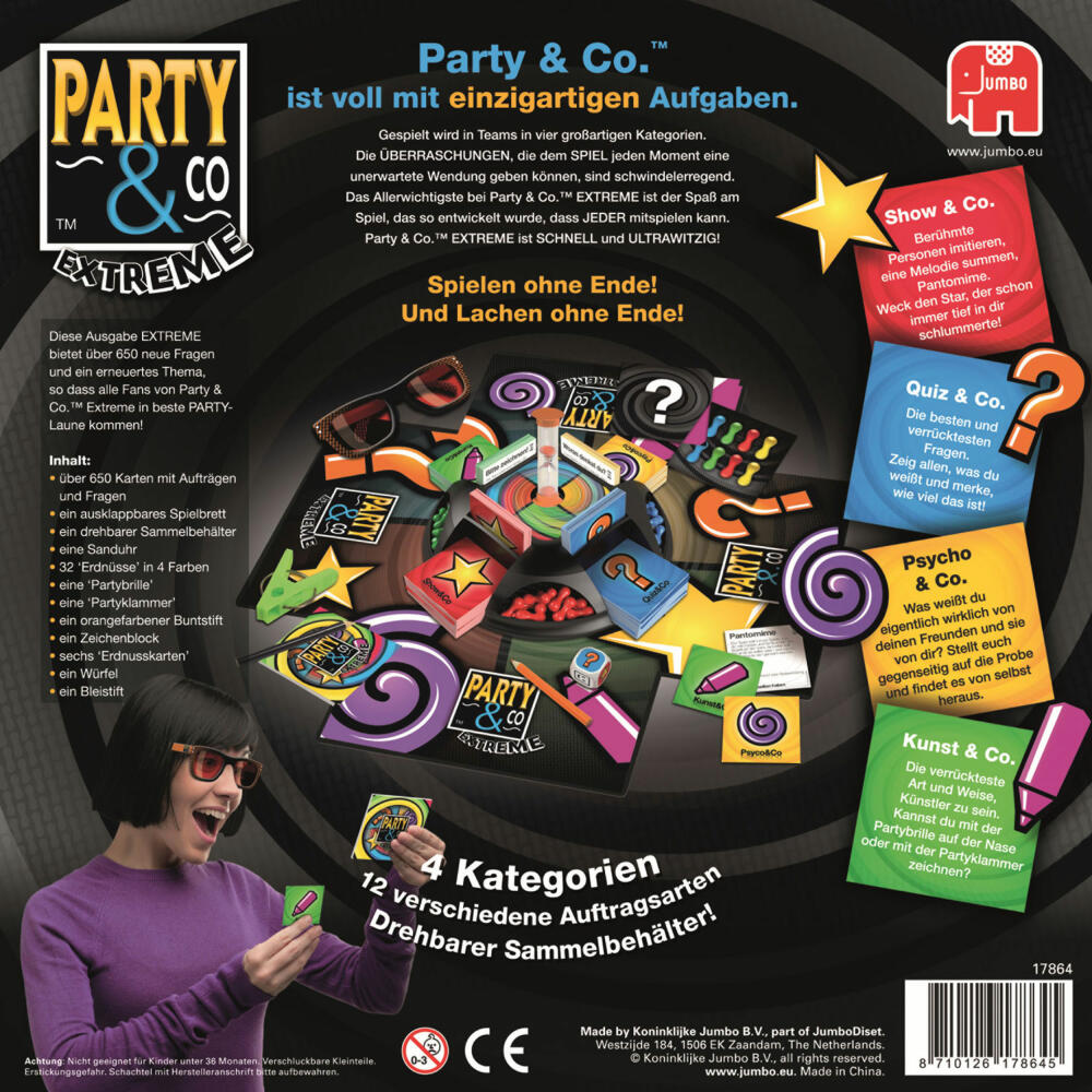 Jumbo Games Party & Co. Extreme, party game, board game, action game, 17864