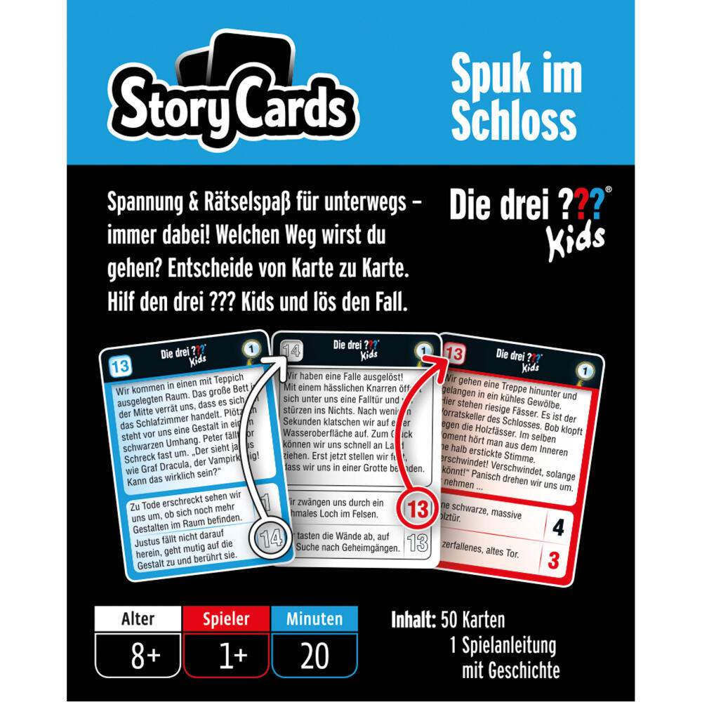KOSMOS Detectives The Three ??? StoryCards Kids Haunted Castle, Interactive Guessing Game, Detective Game, Detective Guessing Game, from 8 years, 688608