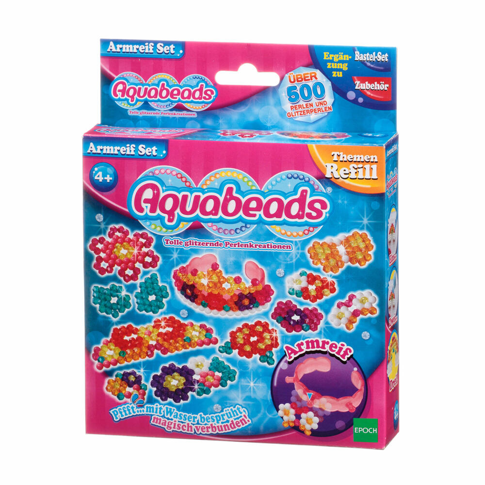 Aquabeads Armreif Set Basteln, Bastelset, Perlen, Armreife, Bastelplatte, 79918