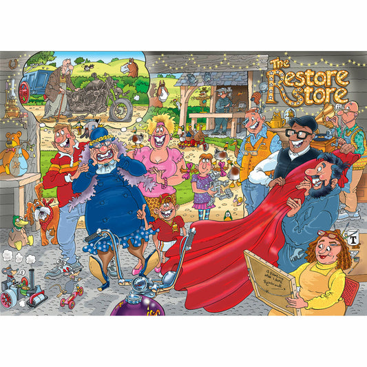 Jumbo Wasgij Original 41 - Die Reparatur-Werkstatt, Puzzle, Erwachsenenpuzzle, 1000 Teile, 1110100583