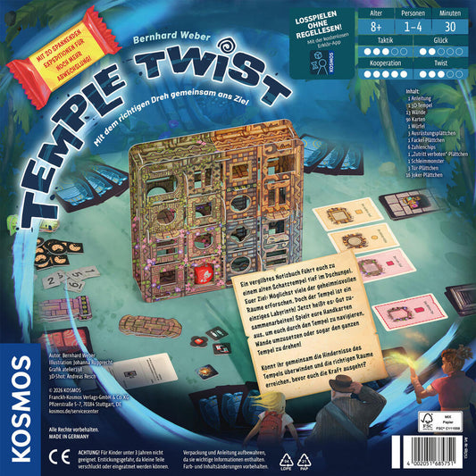 KOSMOS Temple Twist, Kooperatives Spiel, Gesellschaftsspiel, ab 8 Jahren, 685751