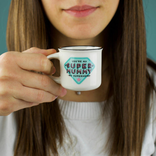 Legami Espresso For Two 2 Coffee Mugs Super Mummy And Super Daddy, 2-tlg., Espressotasse, Tasse, 50 ml, MM0015