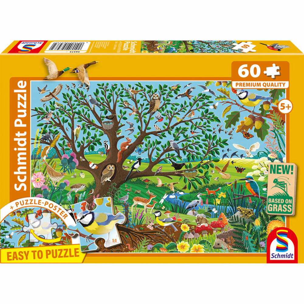 Schmidt Spiele Tiere im Garten, Kinderpuzzle, Kinder Puzzle, 60 Teile, 56573