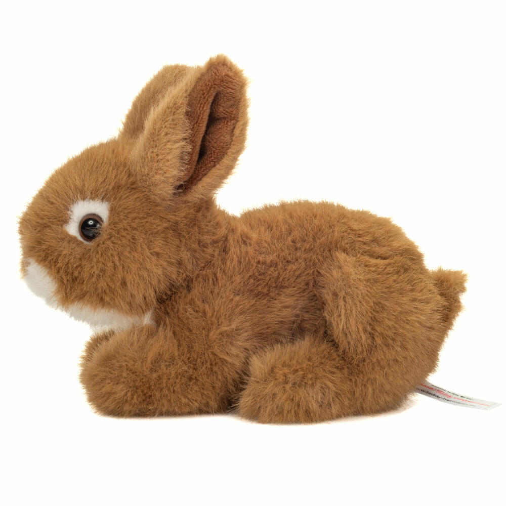 Teddy Hermann Hase sitzend, Kuscheltier, Stofftier, Plüschtier, Braun, 17 cm, 937418