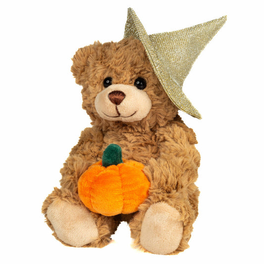 Teddy Hermann Halloween Teddy mit Kürbis, Kuscheltier, Stofftier, Plüschtier, 20 cm, 946113
