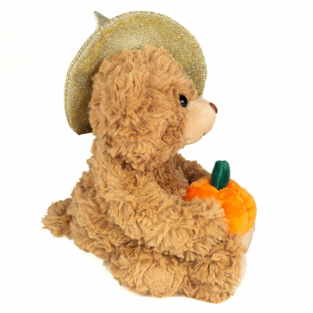 Teddy Hermann Halloween Teddy mit Kürbis, Kuscheltier, Stofftier, Plüschtier, 20 cm, 946113