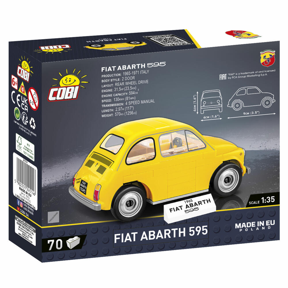 Cobi Klemmbaustein-Set Fiat Abarth 595, Auto, 70 Teile, COBI-24514