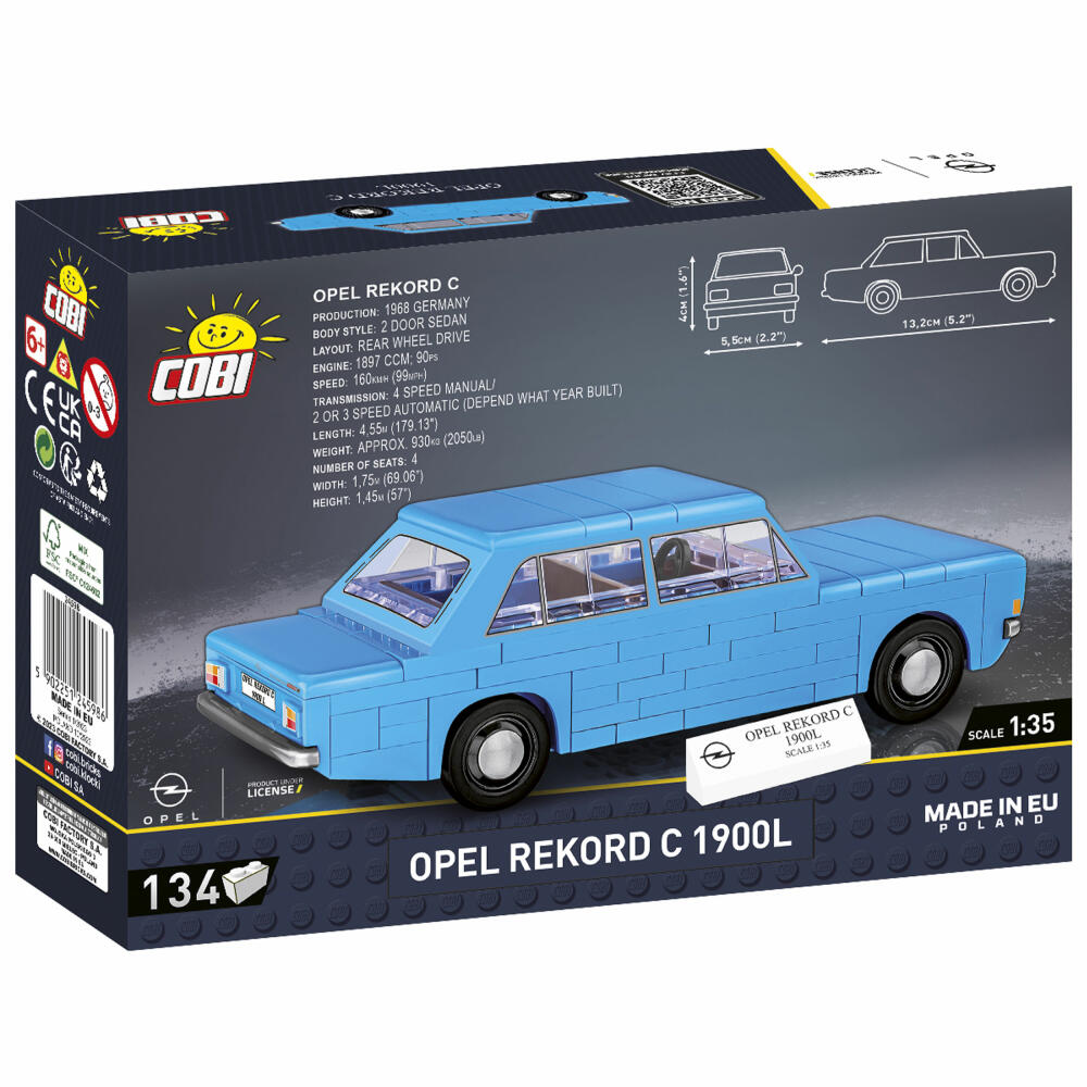 Cobi Klemmbaustein-Set Opel Rekord C 1900 L, Auto, 134 Teile, COBI-24598