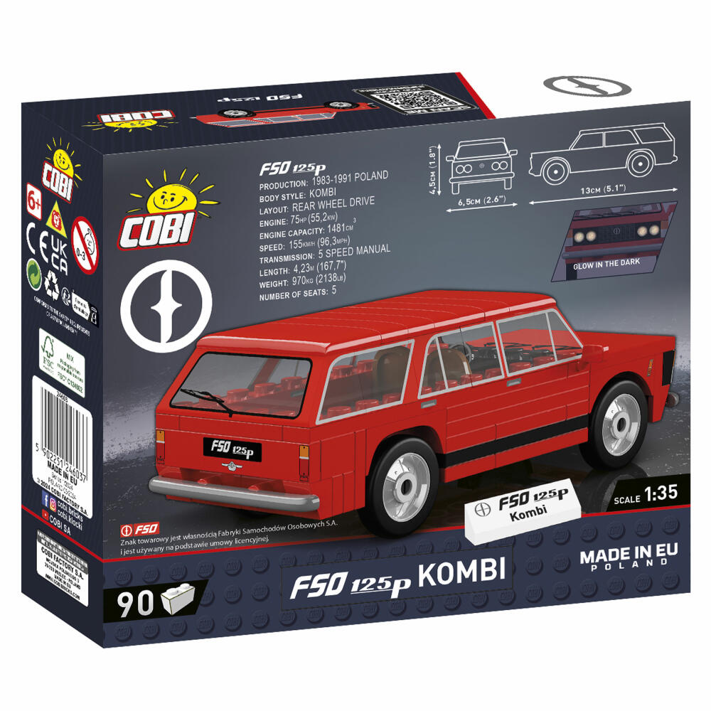 Cobi Klemmbaustein-Set FSO 125p Kombi, Auto, 90 Teile, COBI-24603