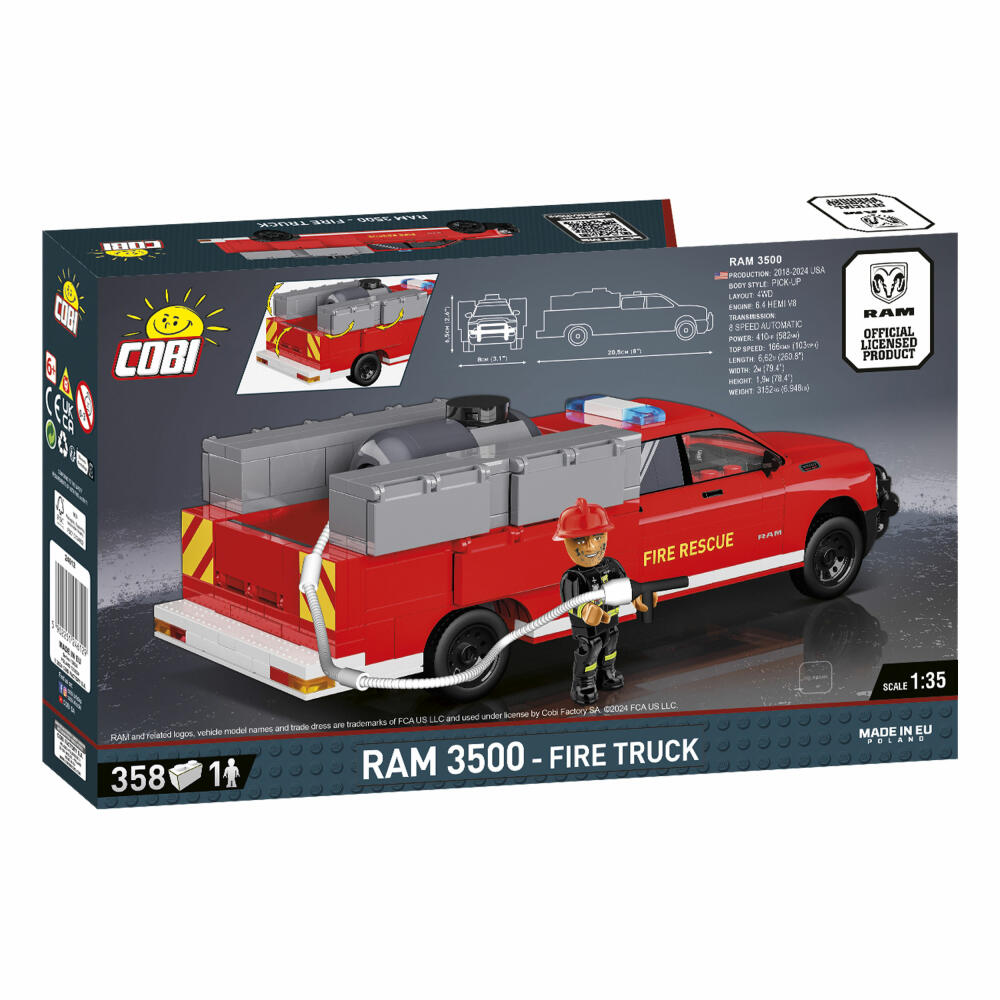 Cobi Klemmbaustein-Set RAM 3500 Fire Truck, 358 Teile, 24612