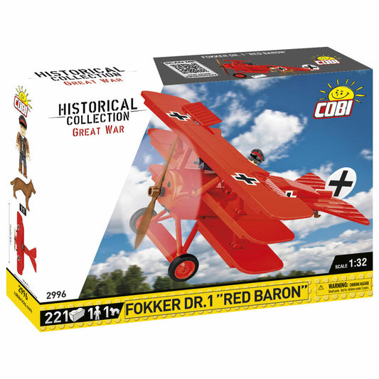 Cobi Klemmbaustein-Set Flugzeug Fokker Dr. 1 Red Baron, WW1, 221 Teile, COBI-2996