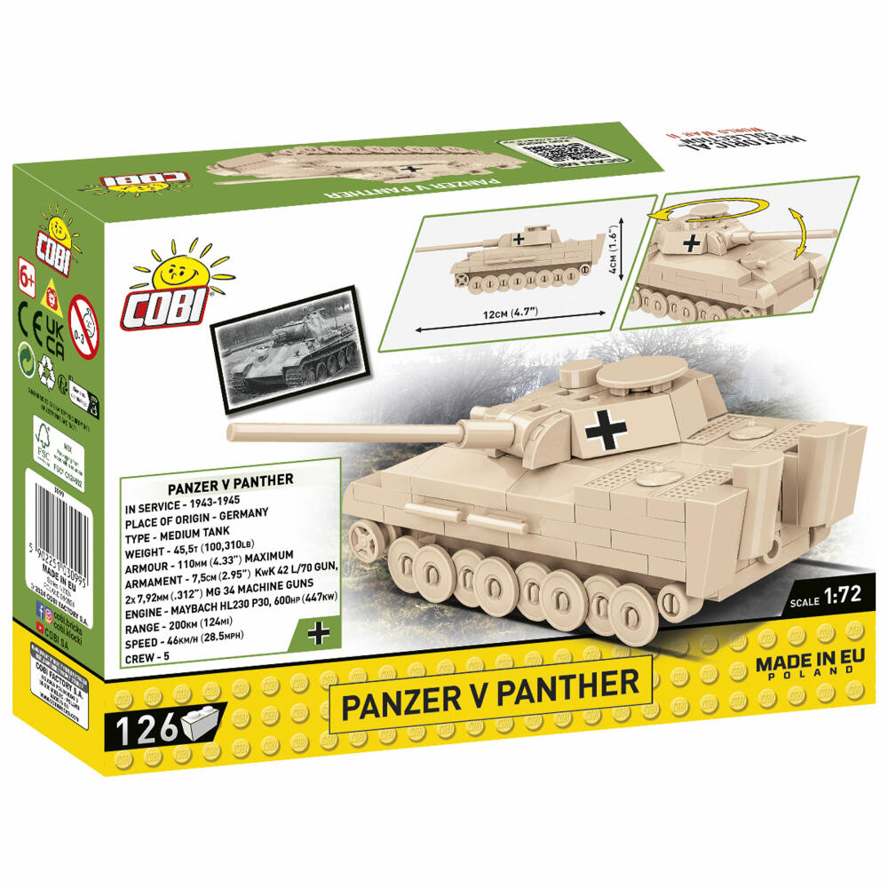 Cobi Klemmbaustein-Set Panzer V Panther, WW2, 126 Teile, COBI-3099