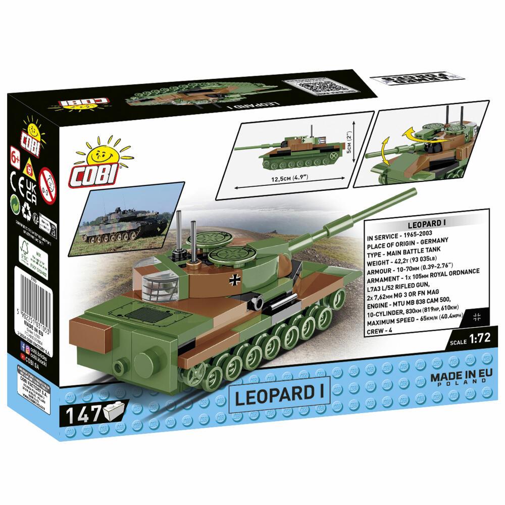 Cobi Klemmbaustein-Set Panzer Leopard 1, Armed Forces, 147 Teile, COBI-3105
