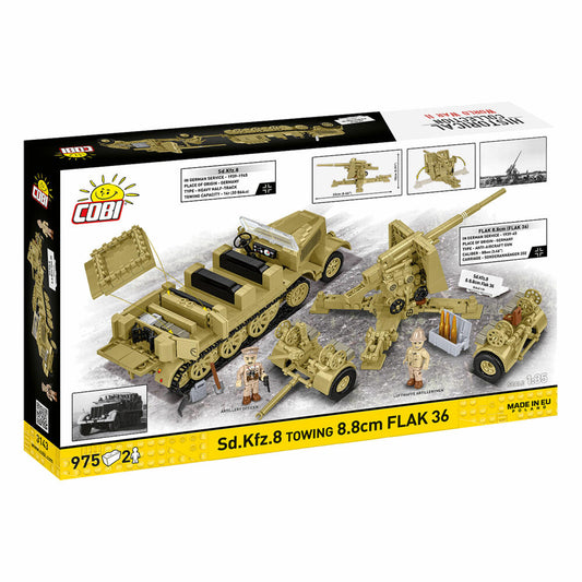 Cobi Klemmbaustein-Set Sd.KfZ 8 mit FLAK36, 975 Teile, 3143