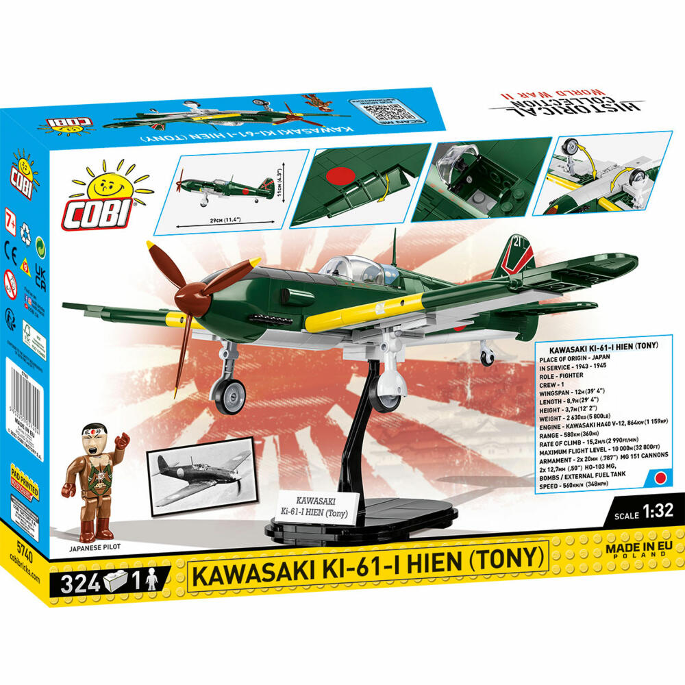 Cobi Klemmbaustein-Set Kawasaki Ki-61-I Hien TONY, Flugzeug, WW2, 324 Teile, COBI-5740