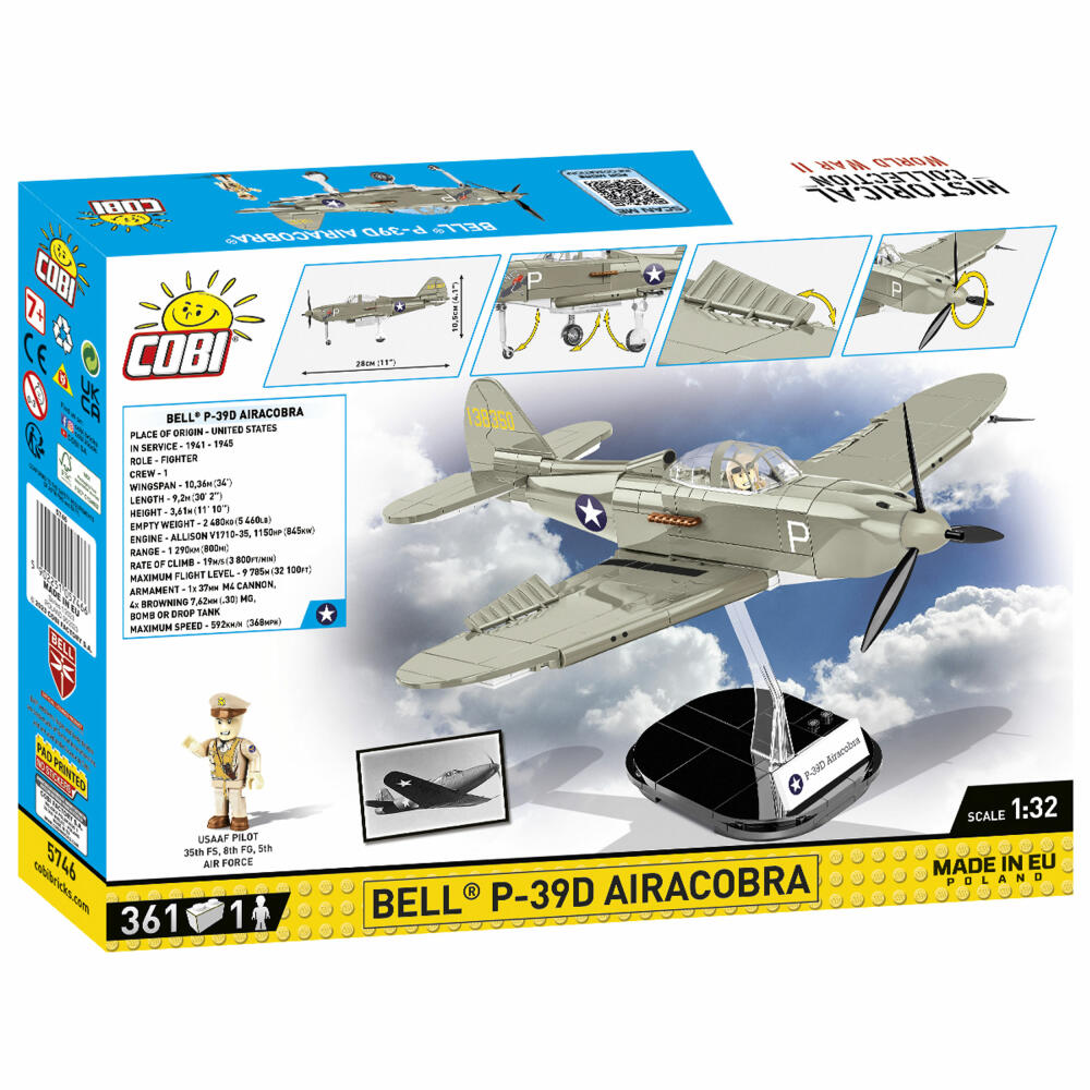 Cobi Klemmbaustein-Set Bell P-39D Airacobra, Flugzeug, WW2, 361 Teile, COBI-5746