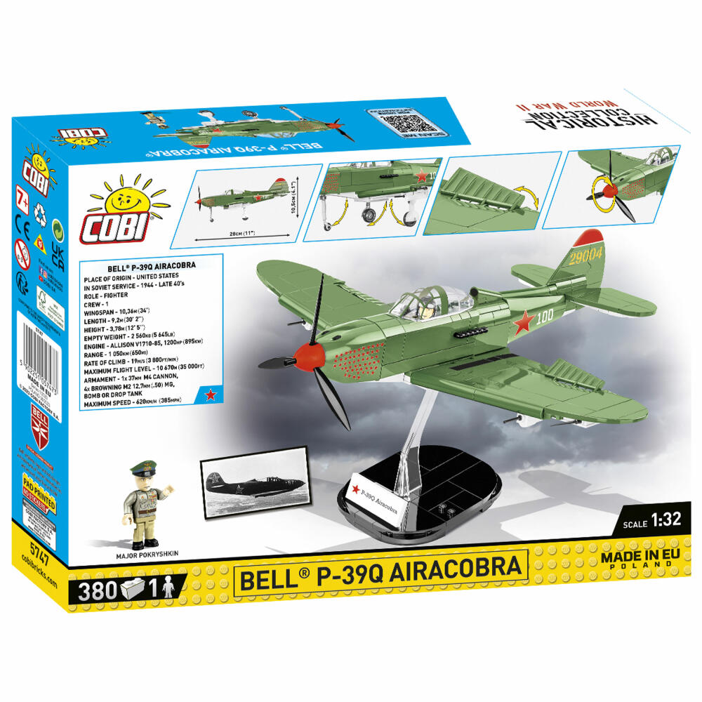 Cobi Klemmbaustein-Set Bell P-39D Airacobra UDSSR, Flugzeug, WW2, 380 Teile, COBI-5747